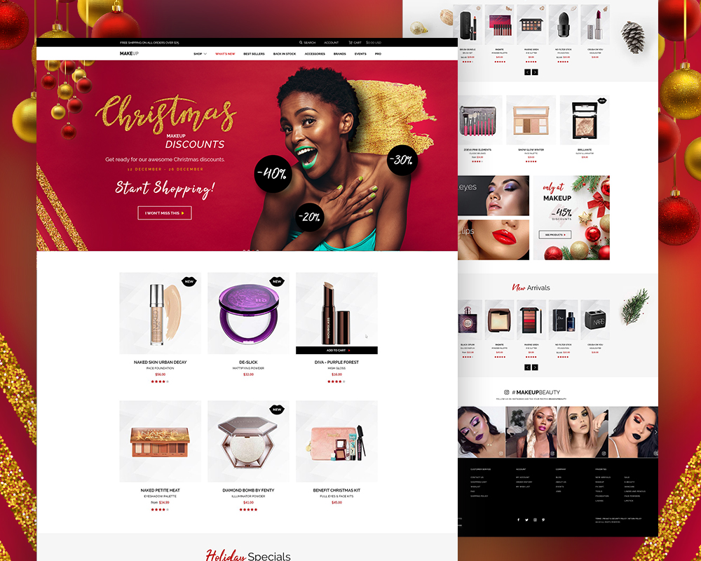 Cosmetics Store Website Template PSD Download PSD