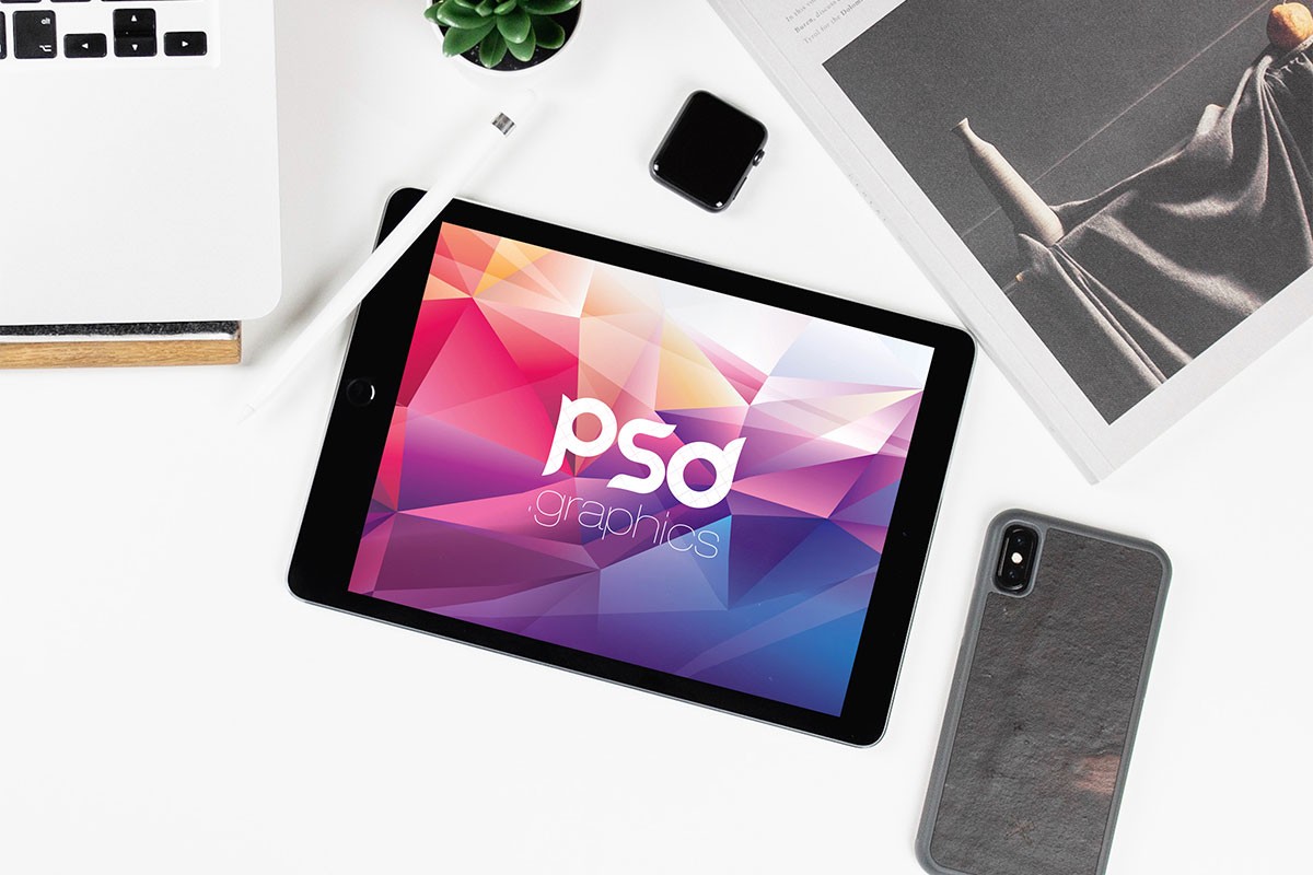 Download Flat Lay iPad Mockup PSD - Download PSD