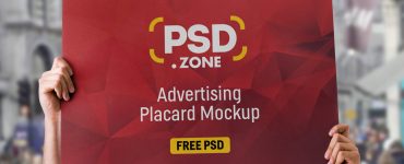 Holding Placard Mockup Free PSD