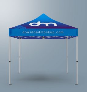 Square Canopy Pop-Up Tent Mockup PSD
