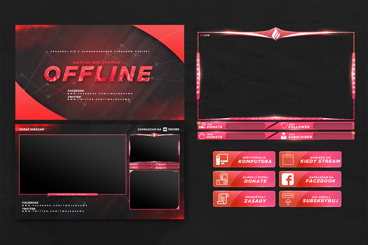 Free Twitch Stream Overlay Templates Download PSD