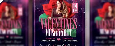 Valentine's Day Party Flyer Template