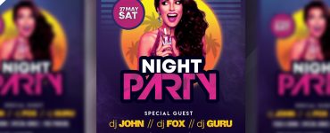 Retro Night Party Flyer Template