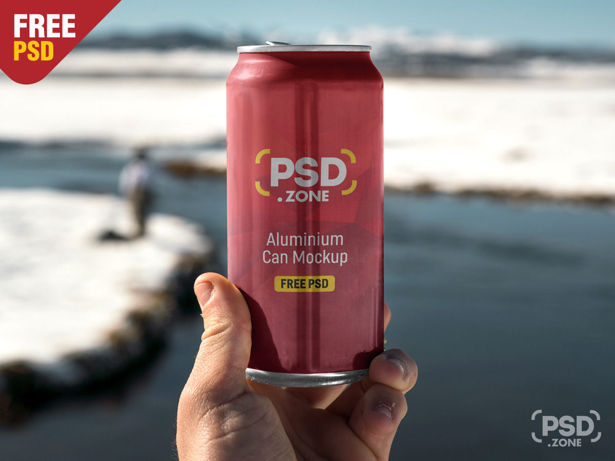 Download Holding Soda Can Mockup - Download PSD