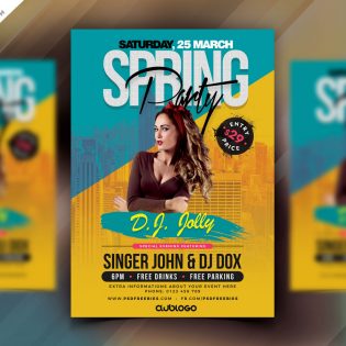 Spring Party PSD Flyer Template