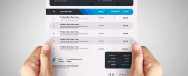 A4 Invoice Template Design PSD