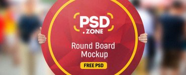 Holding Round Board Mockup