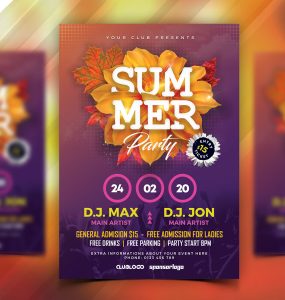 Summer Party Flyer Template PSD