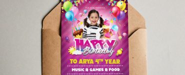 Birthday Invitation Card PSD Template
