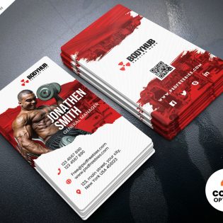 Fitness Gym Business Card Template PSD