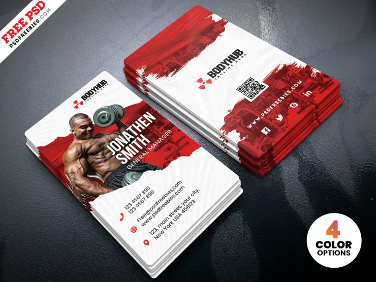 Fitness Gym Business Card Template PSD
