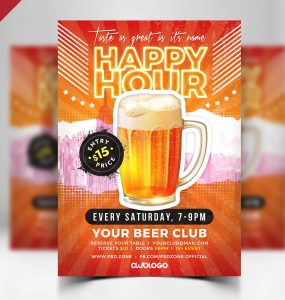 Happy Hour Promotion Flyer PSD