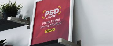 Photo Frame on Shelf Mockup