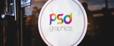 Round Door Sticker Mockup Template