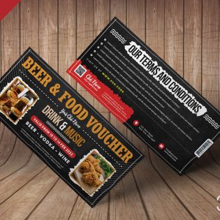 Drink and Food Voucher Design Template