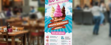 Ice Cream Parlour Roll-up Banner Design