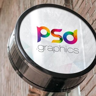 Round Signboard Mockup Template