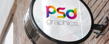 Round Signboard Mockup Template