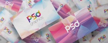Floating Business Cards Mockup PSD