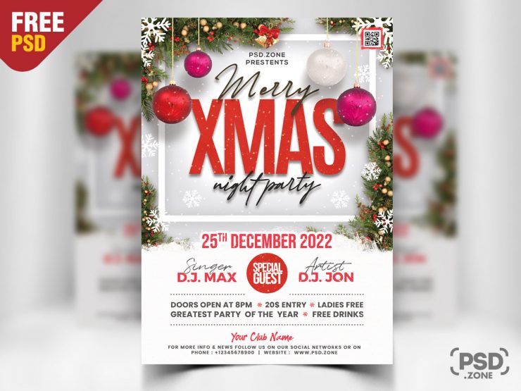 Christmas Party Flyer Design Template