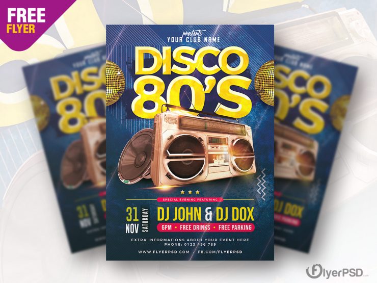 Classic Disco Party Flyer Template