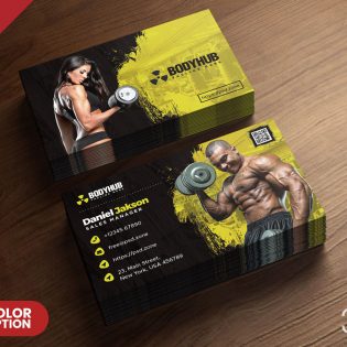 Gym Fitness Trainer Business Card Design Template