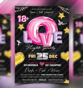 Love Night Club Party Flyer Template