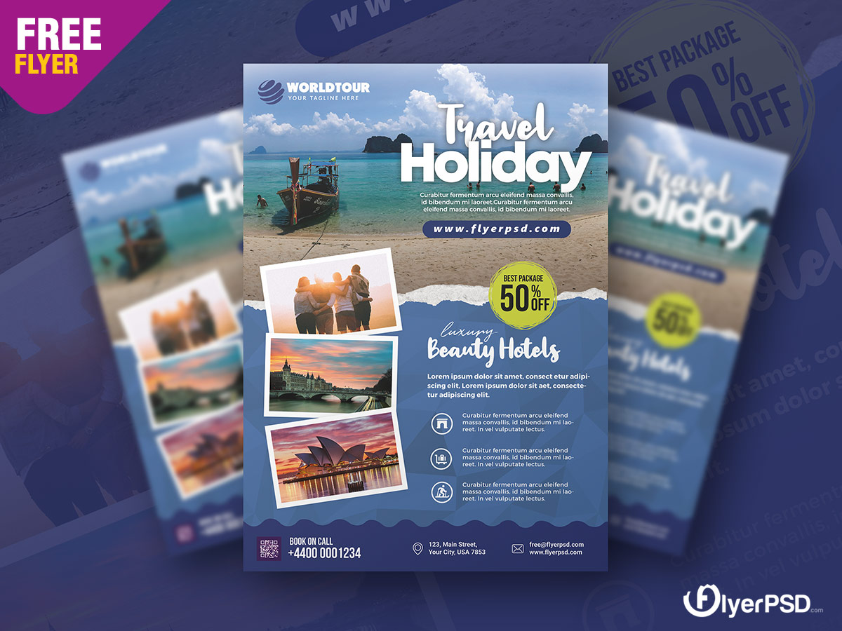 Tour and Tavel Agency Flyer Template Download PSD