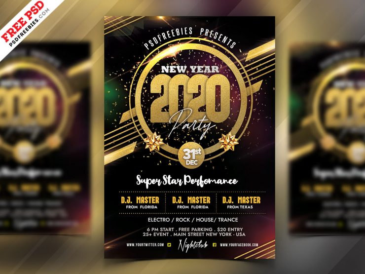 2020 New Year Party Flyer Template