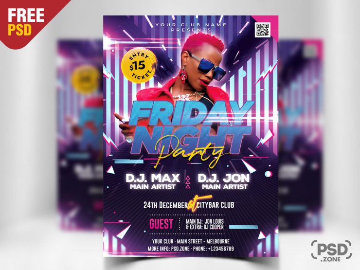 Friday Night Party Flyer Design Template