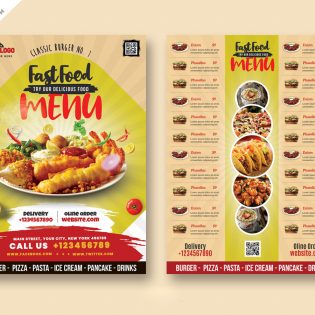 Restaurants Food Menu Card Design Template