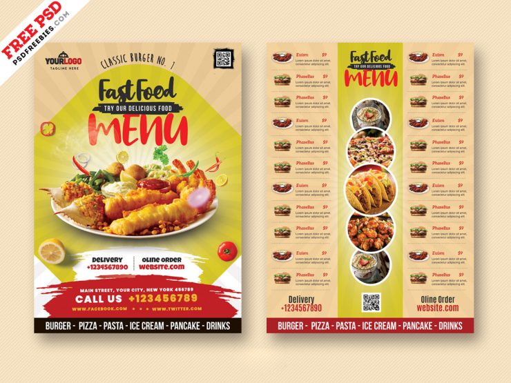 Restaurants Food Menu Card Design Template