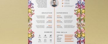 Beautiful Resume Template Design PSD