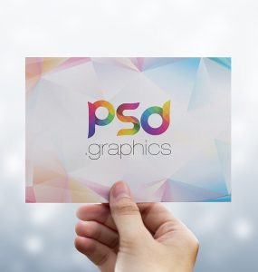 Holding Postcard in Hand Mockup Template