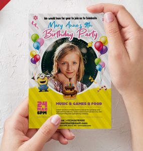 Kids Birthday Invitation Card Design Template