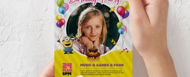 Kids Birthday Invitation Card Design Template