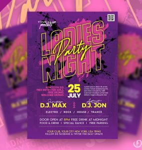 Ladies Night Music Party Flyer Design Template