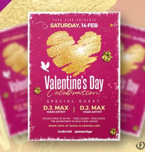 Valentine’s Day Party Flyer Template Design