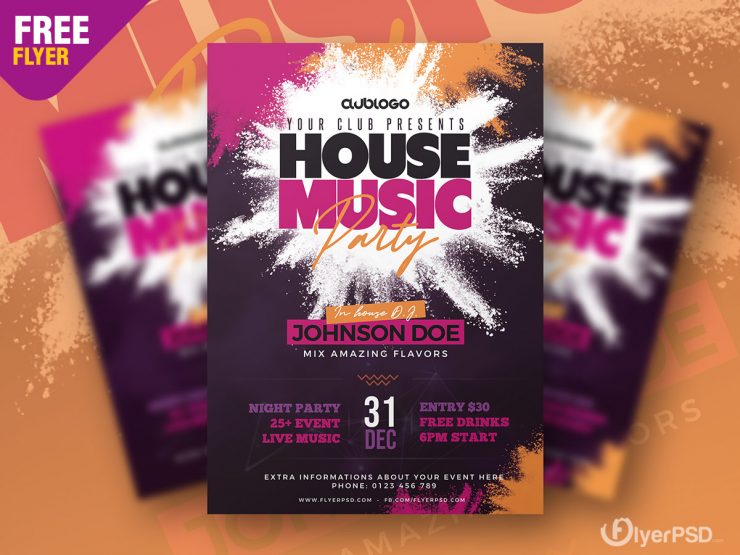 House Party Flyer Template PSD