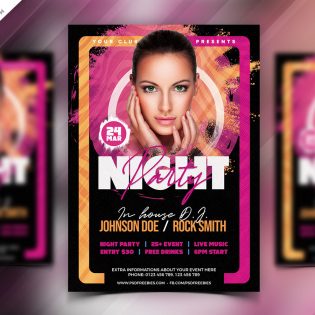 Music Night Party Flyer Template Design