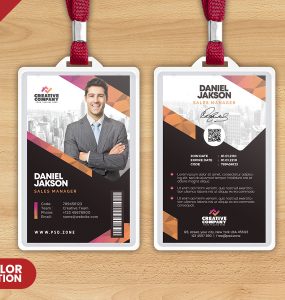 Office Employee Photo ID Card Design Template