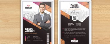 Office Employee Photo ID Card Design Template