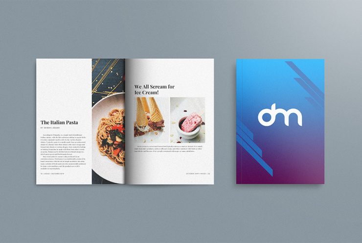 Open Magazine and Book Cover Mockup