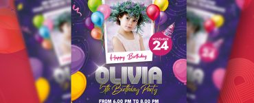 Birthday Party Invitation Flyer Design Template