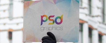 Female Holding Placard Mockup Template