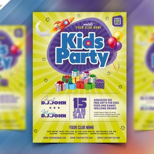 Kids Party Flyer Template Design