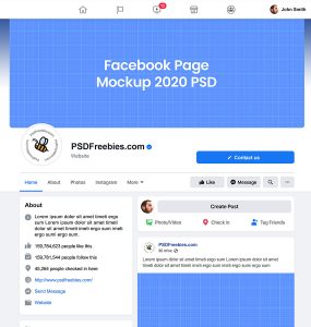 New Facebook 2020 Page Mockup Template