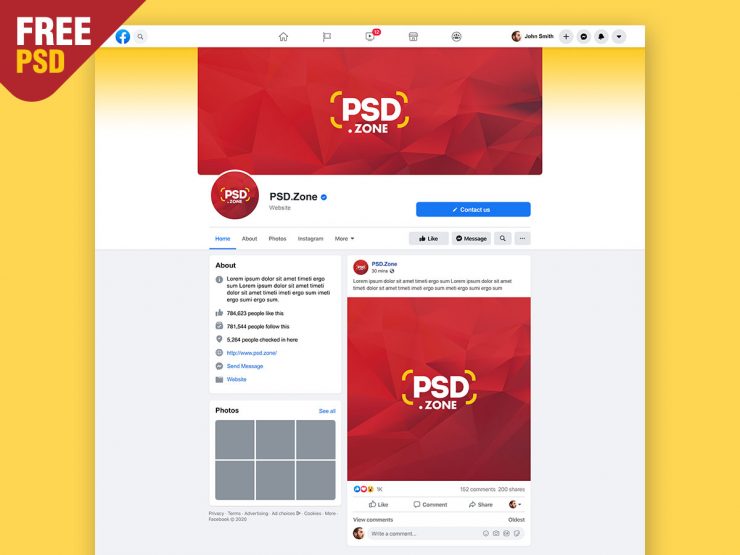 New Facebook Page Mockup Template
