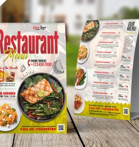Restaurant Food Menu Tent Card Design Template