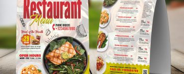 Restaurant Food Menu Tent Card Design Template